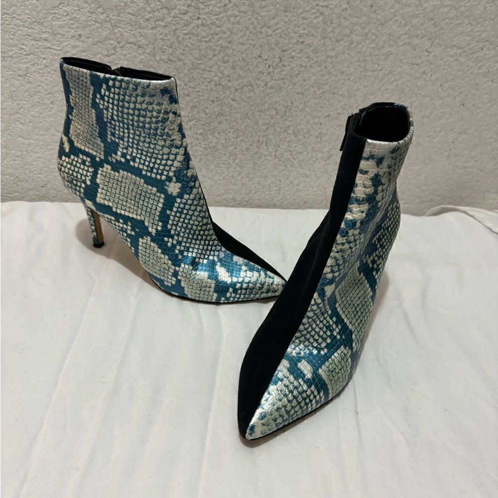 Something Navy Snake Printed Boots size 6
